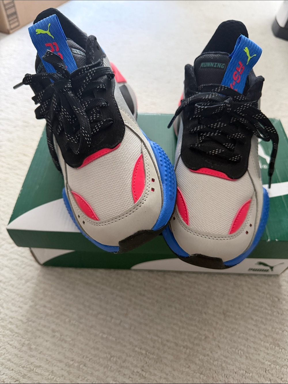 Puma Kids Black/Blue/Pink Active Sneakers